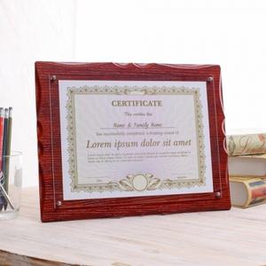 우드프레임 벽걸이 깔끔 상장액자 체리) 탁상액자(A4