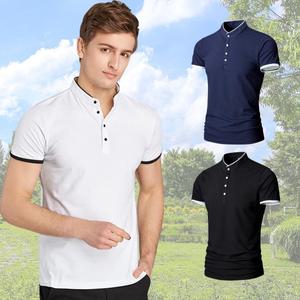 남자 린넨 차이나 헨리넥 반팔 PK 카라 티셔츠