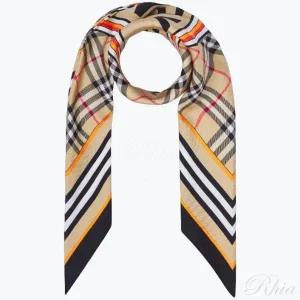 버버리 몽타주 프린트 실크 스퀘어 스카프 8053182