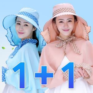 1+1 전신 햇빛 가리개 여자 여름 썬캡 챙모자 망토 마스크