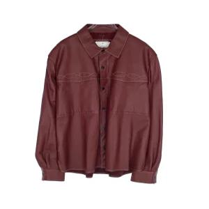 [엘러브] 새상품  남성 레더 웨스턴 셔츠 52 버건디 1HA0808