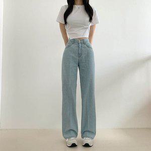 갤러리아 문에이블 여자 여성 봄 여름 세미부츠컷 허리 밴딩 연청 편한 데