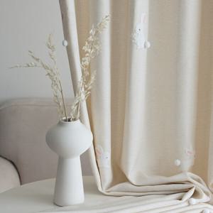 프리미엄 키즈커튼 아이방 꿈꾸는토끼 봉봉패치 항균 발수 사계절커튼 기본핀형 2color