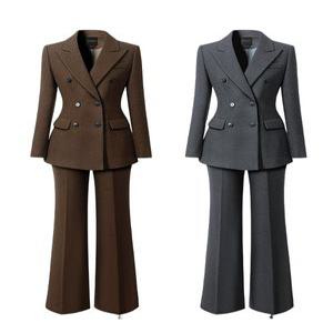 SET여성 가을겨울 자켓 팬츠 고급복 여성복 2025 새로운 봄과 가을 기질 허리