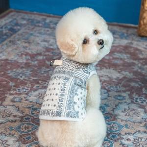 페이즐리 견주커플룩 강아지옷 패딩조끼 애완견옷