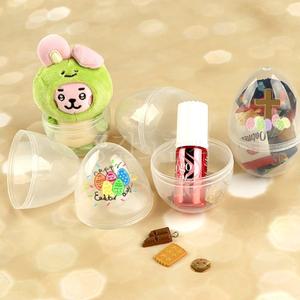 달걀 모양 플라스틱 캡슐(4개입) 소형 투명 케이스 계란 꾸미기 만들기 뽑기 포장