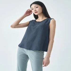 [지센]린넨라이크 슬리브리스 블라우스 LCWSO325_NA