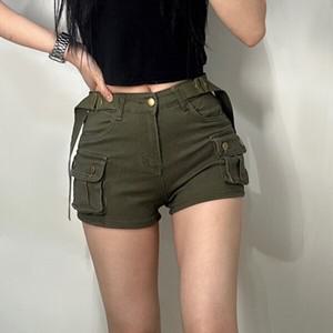 [갓샵] 여성 벨트 SET 골반 볼륨 업 반바지 카고 숏팬츠 핫팬츠 4color 버클 포켓 여름 블랙 카키 베이지