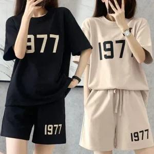 여성 여름 반팔 반바지 트레이닝 상하 세트 (WFHUNFN)