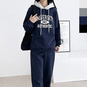 [기타]고품질 여자 오버핏 레터링 기모 트레이닝 세트 1P 여성의류 여자오버핏츄리닝 (WFHVXXJ)