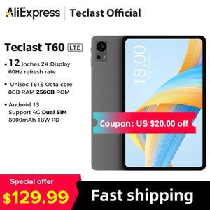 Teclast T60 12인치 2K 태블릿 안드로이드 13 8GB+8GB RAM 256GB ROM T616 옥타 코어 8000mAh 18W PD 고속