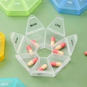 일주일 원형 약통 비즈 케이스 비타민 영양제 보관-WFHEJ74