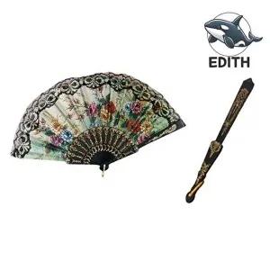 꽃무늬 레이스 접이식 부채 여름 필수 소품-WFH3KVT