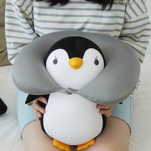 여행용목베개 변신 펭귄 목베개 목쿠션 인형 2color 기내용 여행용 휴대용목베개
