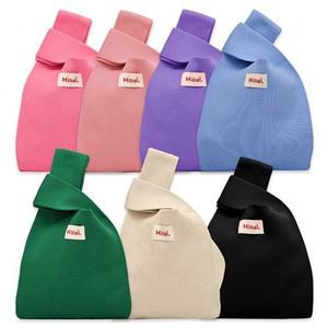 니트손가방 인쇄제작가능 무지 힐디 캔버스 에코백 보조가방 손목가방 미니 토트백