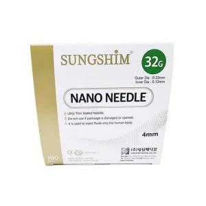 성심 나노니들 일회용 주사침 멸균 주사바늘 32G 4mm 100개입