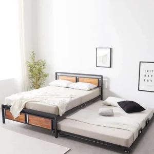 원목 성인슬라이딩2단침대 확장형 퀸사이즈