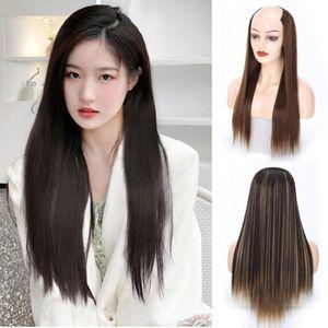 패션남자가발 정수리없는 긴생머리 반가발 붙임머리 똑딱이 티안나