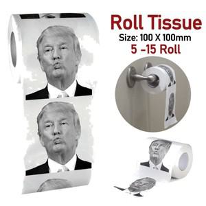 노벨티 도널드 트럼프 키스 프린트 변기 종이 롤 농담 냅킨 유머 롤 티슈 롤링 페이퍼 선물