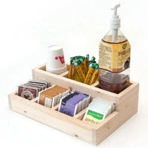 원목 커피정리함 탕비실정리함 티백보관함 티박스 홈카페 원목 커피정리함