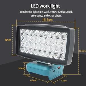 36 LED 자동차 작업등 손전등 토치, USB 보조배터리, 마키타, 디월트, 보쉬, 홍송, 리튬 이온 램프