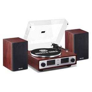 엔젤스 혼 고음질 블루투스 턴테이블, 책장 스피커가 있는 바이닐 레코드 플레이어, 내장형 포노 프리앰프, 벨트 드라이브 2단, 피치 컨트롤, 조절 가능한 카운터웨이트, AT-3600L