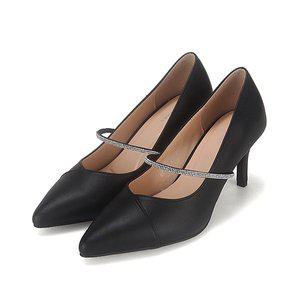 [BABARA][본사운영] 바바라 소가죽 스틸레토 보석줄 여성펌프스 7cm_BZG504BK