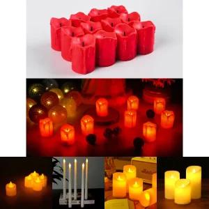 럭셔리LED초(레드)12개입 파티 촛불 장식소품 생일/LED/양초/전자초/흔들리는/캔들/켄들/무드/LED초/가짜초