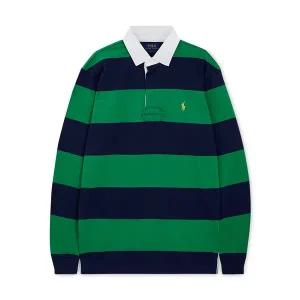 [폴로]랄프로렌 남성 클래식핏 스트라이프 럭비 카라 네이비 긴팔티 710900566 015