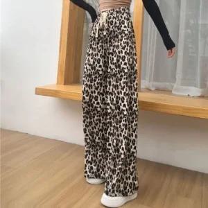 레오파드 인기 릴렉스 프린팅 쿨팬츠 (WFGRX8W)