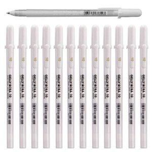 고품질 사쿠라 중성 젤펜 겔리롤 화이트 1.0mm (12개입) 젤펜 사쿠라겔리롤 젤리롤펜 일본젤펜 (WFGI4CR)