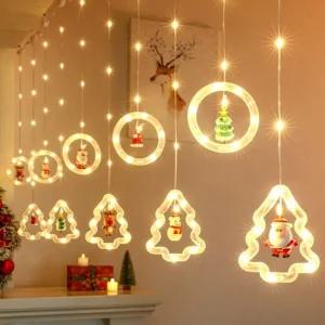 크리스마스 커튼 무드등 인테리어 LED 벽트리 가랜드 줄전구 줄조명 장식조명 장식전구 트리장식