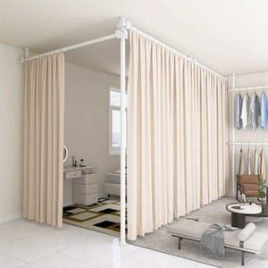 패브릭파티션 원룸 좁은집 거실 방수 가림집 아치형 파티션01 행거형가벽커튼 입구
