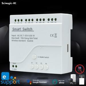 4CH 220V AC/DC 5V 7V-32V WiFi 음성 제어 릴레이 스위치 모듈 EWelink APP 시스템 Alexa 용 홈 오토메이션
