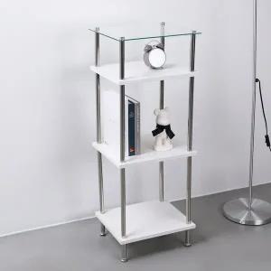 [리빙위즈] 레이 화이트 모듈 수납 선반 장식장 4단