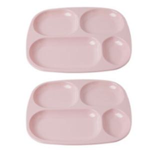 어웨이큰센스 유아 조식 멜라민 식판 피치핑크 X2개