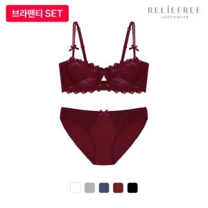 [릴리프리][세트] 셀레네 홑겹 브라렛 팬티