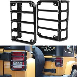 1쌍 스틸 리어 테일 라이트 커버 프로텍터 가드 랭글러 JK & 무제한 사하라 루비콘 2007- 외부 액세서리