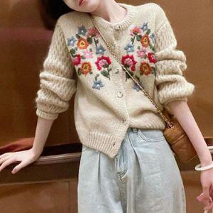 꽃자수 가디건 꽃무늬 니트 플라워니트 플라워가디건