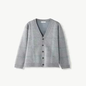 [DIEMS] 안티필링_체크가디건 그레이 (세미오버핏)-DKGUC01CCG