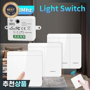 무선 ON OFF 스위치 RF433 모듈 원격 제어 전등 전구 샹들리에 10A 110V 220V 용 1/2/3 갱 벽