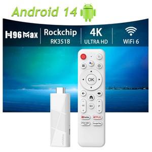 H96 MAX RK3518 미니 소형 호환 TV 스틱 안드로이드 14 스마트 2GB Wifi6 BT5.4 HD 구글 음성 미디어 플레