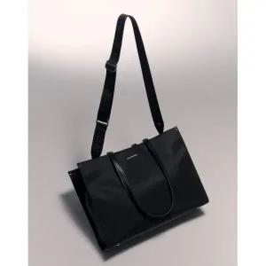 JILL BY JILLSTUART 질바이질스튜어트 케미백 블랙 리사이클 나일론 라지 숄더백 JLBA4F321BK 356245