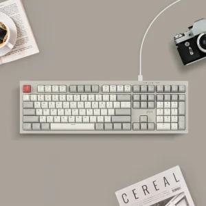 지클릭커 오피스프로 OPK50 사일런스 M RGB 무소음 방수 키보드 108키 레트로 카푸치노 CR1