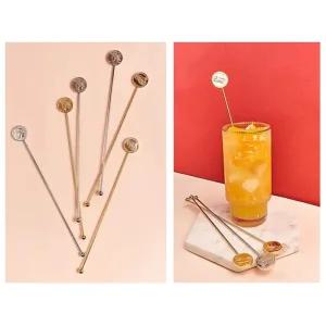 [QNT5WX72_58]스텐머들러 커피 카페 롱스틱 티스푼 X2개