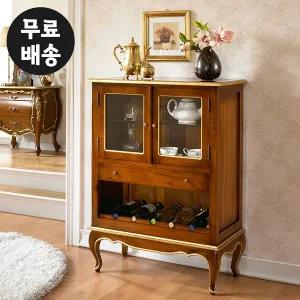 [벤티스가구]휴 엔틱 장식장 원목 진열장 유리 수납장 와인 술장 양주장 위스키장 거실 장식장 가구