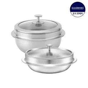 쿡에버 옹골진 인덕션 통3중 스텐 뚝배기 2종 세트 (G18+L18)