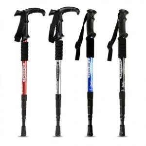 4단 등산스틱 스트랩지팡이 등산지팡이 T자형 일자형 초경량 등산 스틱 휴대용 접이식