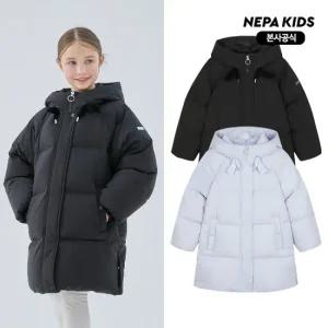 [네파키즈/택가279,000] 25FW 신상 KL82008 리본 롱 덕다운 자켓 본사직영