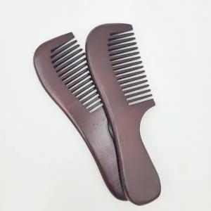 나무 손잡이 휴대용 도끼빗 진한 갈색